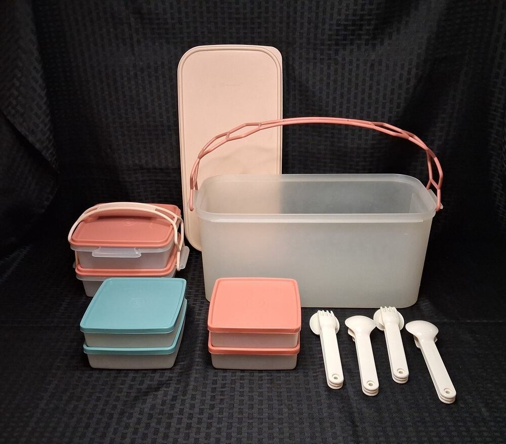 Tupperware Picnic Set 28 Pieces includes 4 Utensil Sets Vintage